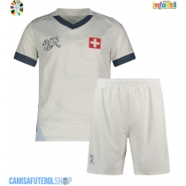 Camisa de time de futebol Suíça Replicas 2º Equipamento Infantil Europeu 2024 Manga Curta (+ Calças curtas)